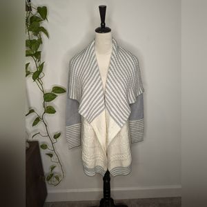 Gap grey/ivory stripe knit cardigan. Size S.